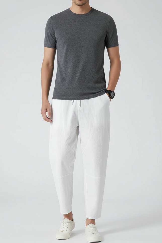 Pantalons Lin Blanc