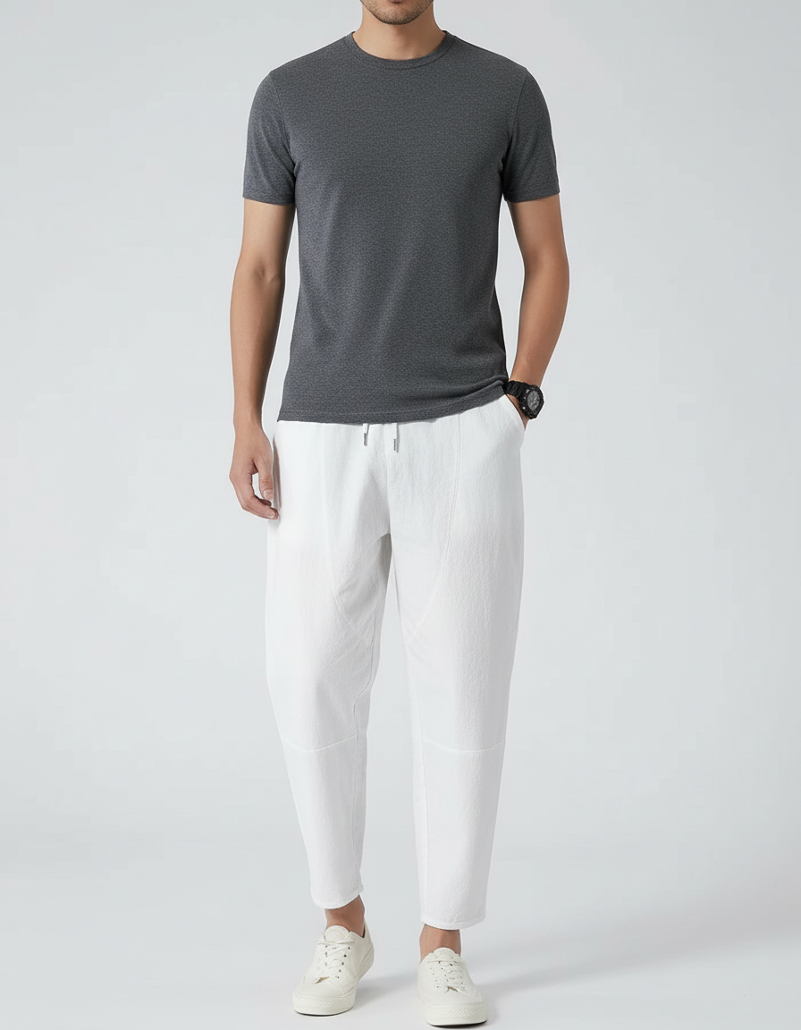 Pantalons Lin Blanc