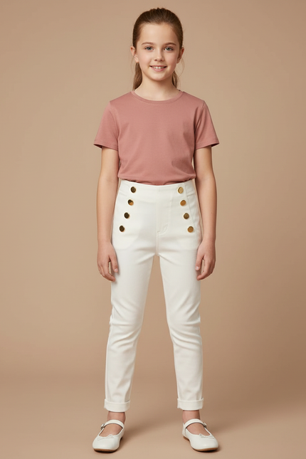 Pantalon Marin Blanc - Gabardine