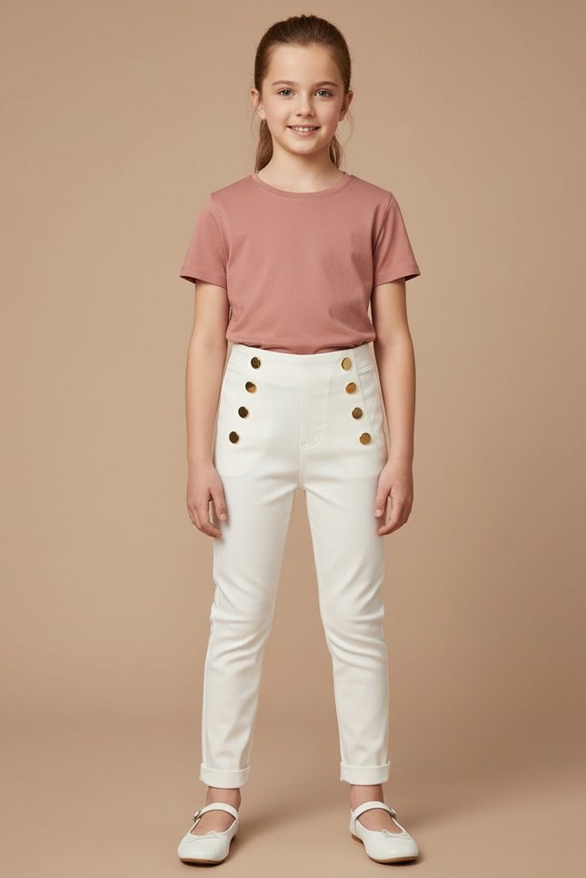 Pantalon Marin Blanc - Gabardine