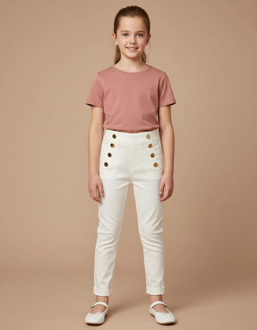 Pantalon Marin Blanc - Gabardine