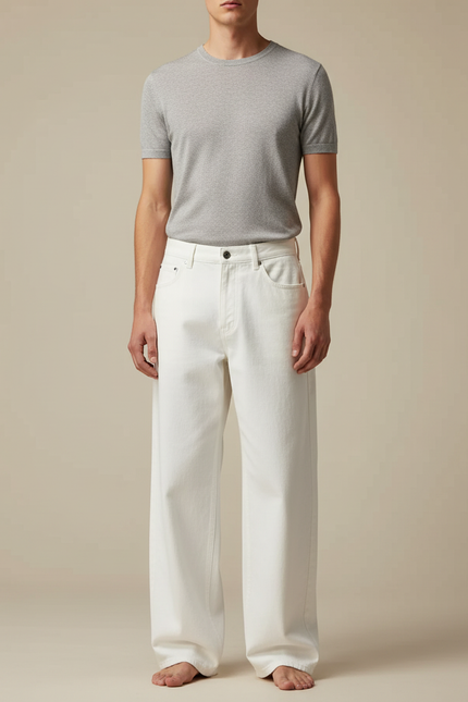 Pantalon Blanc Grande Taille Homme - Jean