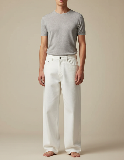 Pantalon Blanc Grande Taille Homme - Jean
