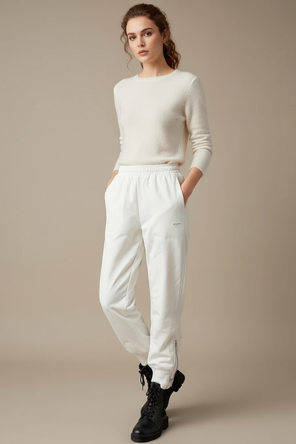 Pantalon Blanc Jogging - Molleton