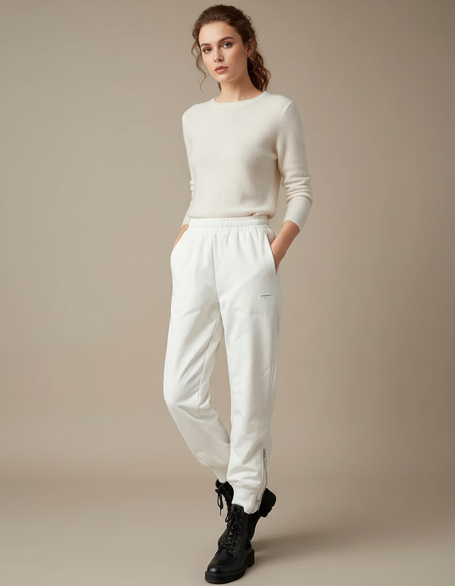 Pantalon Blanc Jogging - Molleton