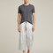 Pantalon Blanc Fluide Plissé Imprimé Dragon Homme Décontracté - Gris Satin