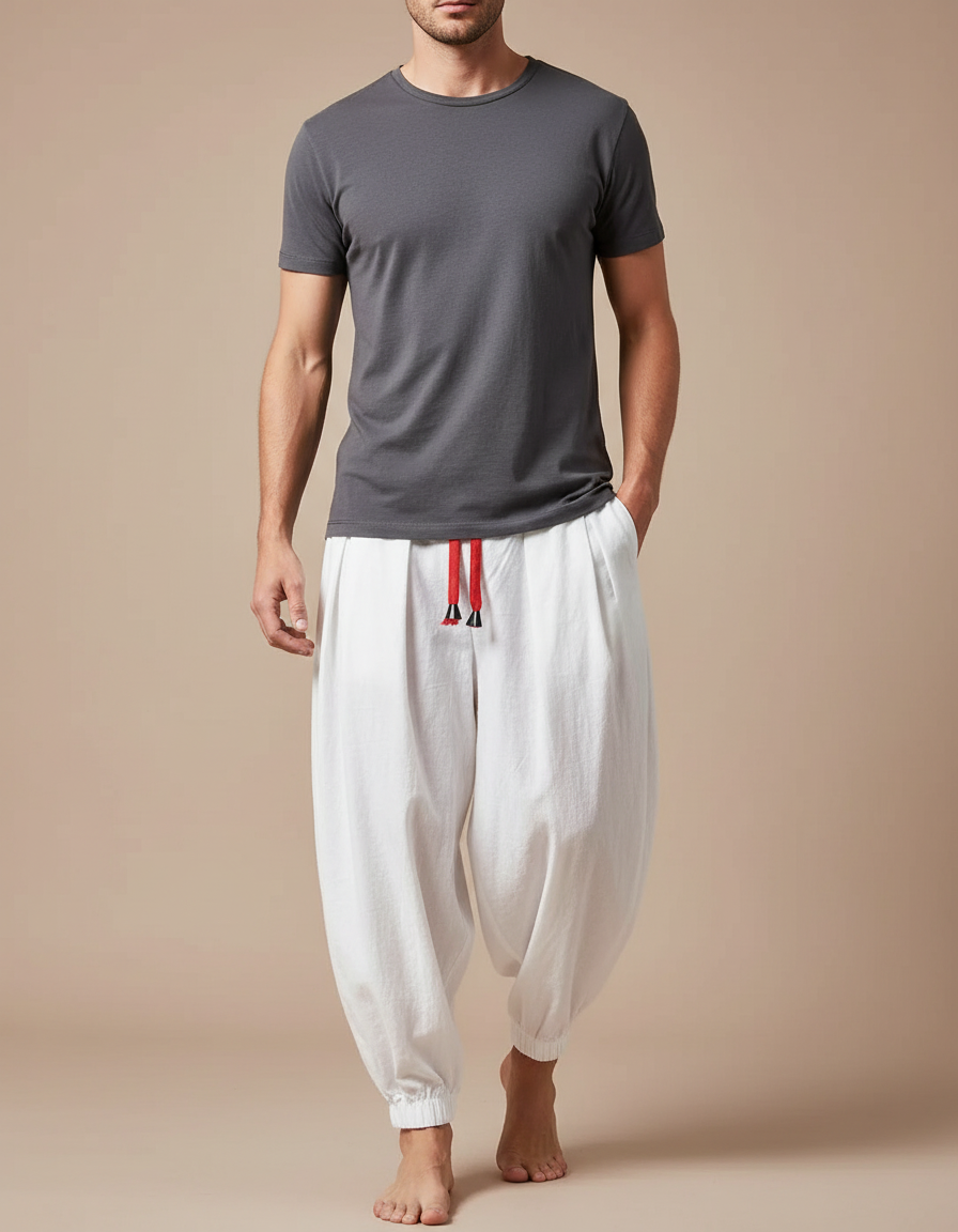 Pantalon Yoga Blanc Homme - Lin