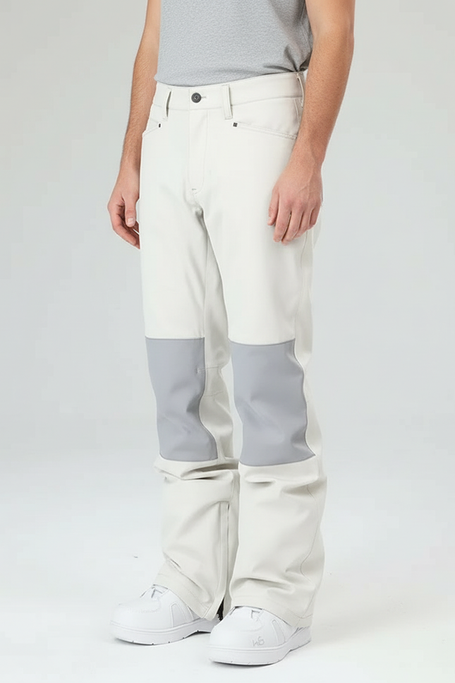 Pantalon Blanc Ski Imperméable Coupe-vent Neige Homme Femme - Polyester