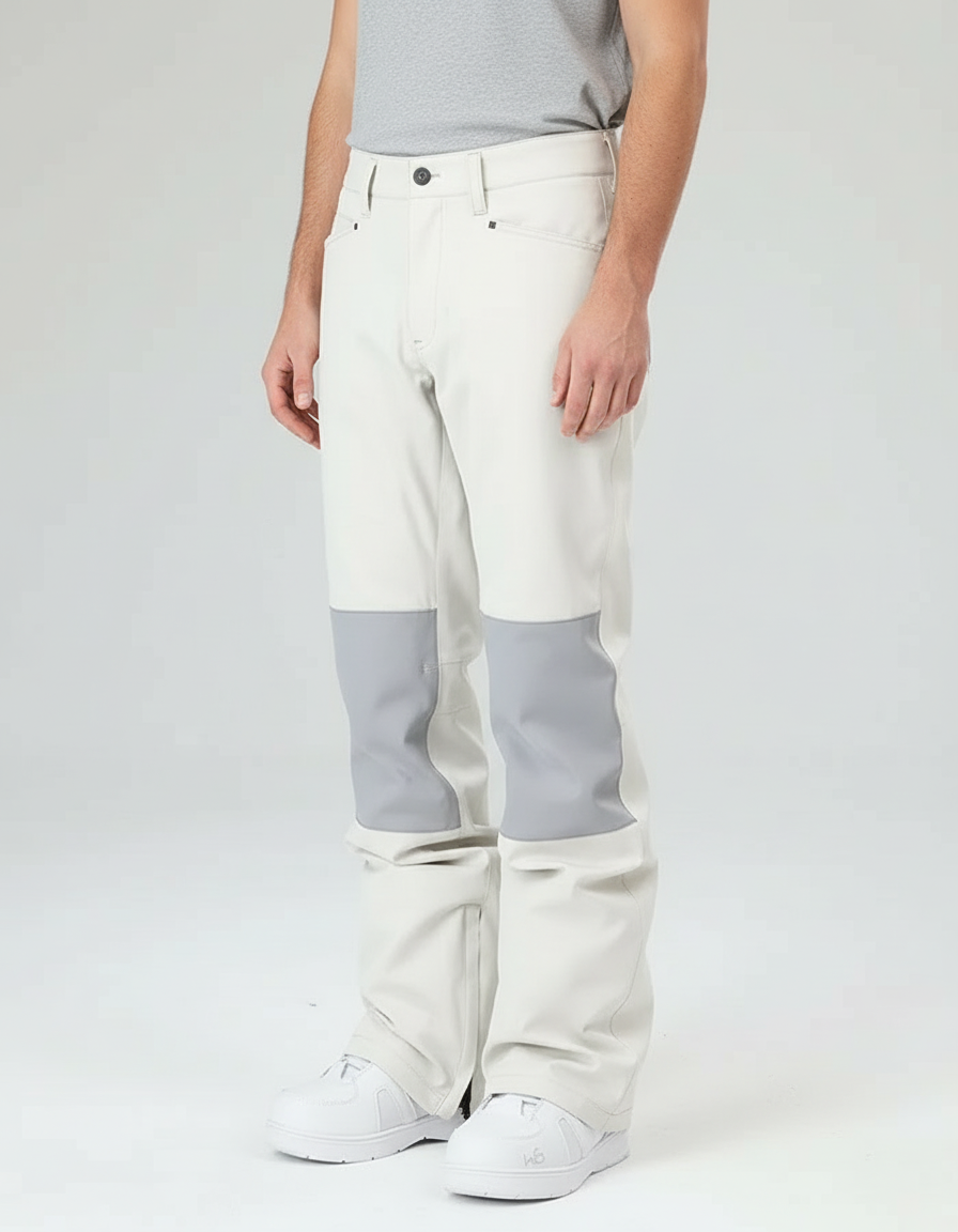Pantalon Blanc Ski Imperméable Coupe-vent Neige Homme Femme - Polyester