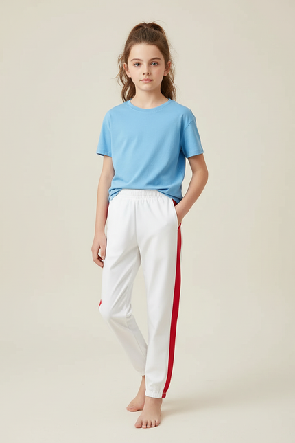 Pantalon Rayé Rouge Et Blanc - Molleton