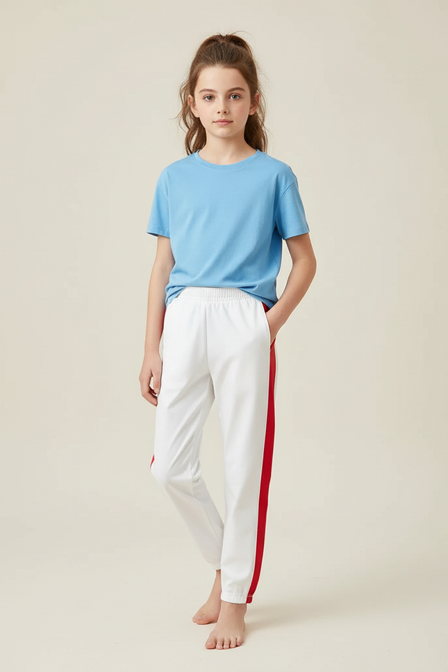 Pantalon Rayé Rouge Et Blanc - Molleton