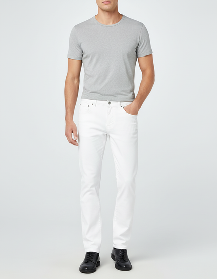 Pantalon Blanc Homme Droit Classique Décontracté Coton