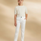 Pantalon Blanc Droit Classique Simple Fille - Gabardine