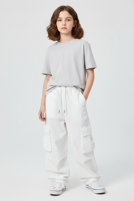 Pantalon Blanc Cargo - Toile