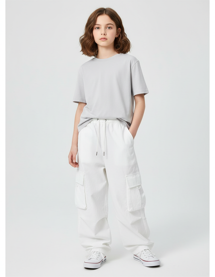 Pantalon Blanc Cargo - Toile