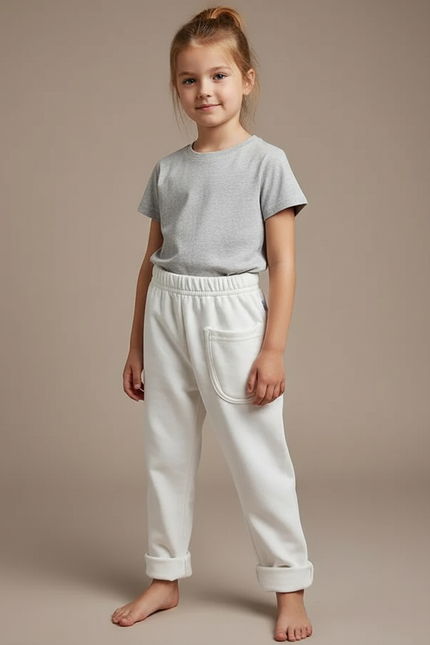 Pantalon Blanc Bebe Fille - Molleton