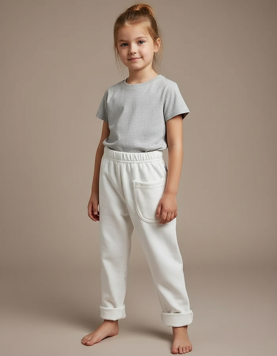 Pantalon Blanc Bebe Fille - Molleton