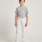 Pantalon Blanc Jeans Coupe Droite Décontracté Garçon