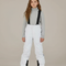 Pantalon Blanc Ski Enfant Bretelles Imperméable Hiver - Polyester