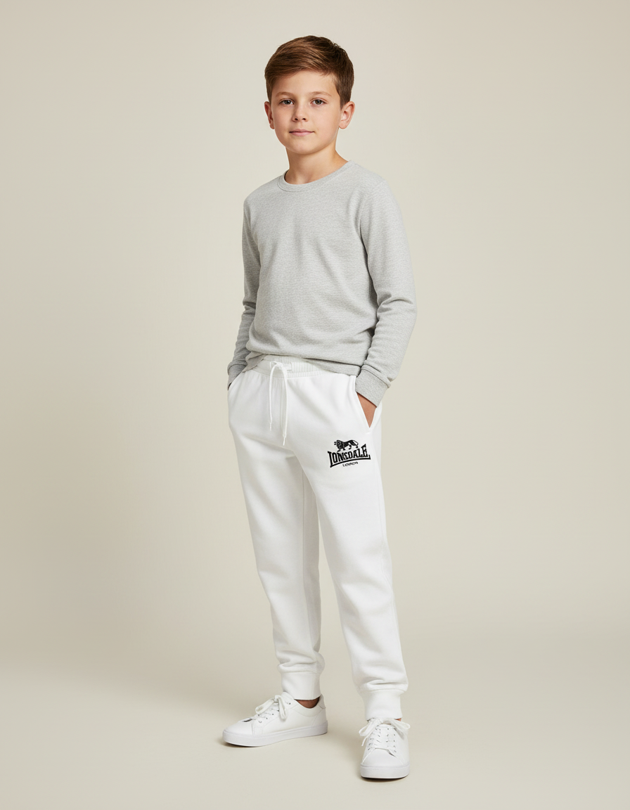 Pantalon Blanc Jogging Molleton Lonsdale Garçon