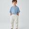 Pantalon Blanc Bébé Ours Côtelé Harem Élastique Doux - Cordé