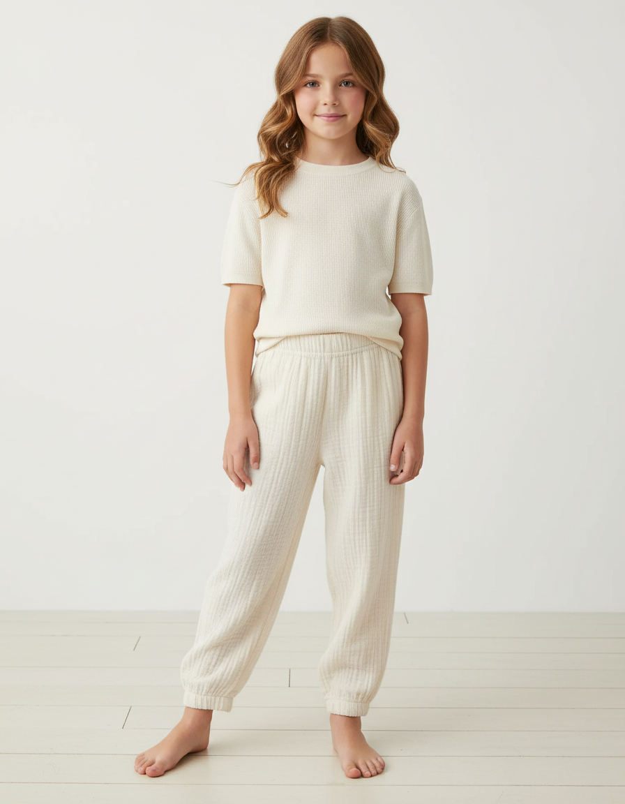 Pantalon Blanc 207e - Beige Cordé