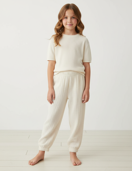Pantalon Blanc 207e - Beige Cordé