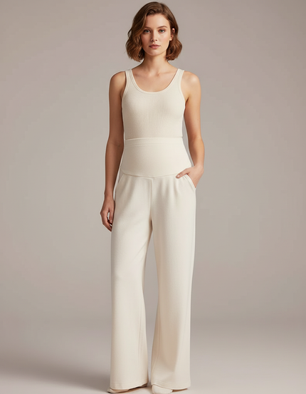 Pantalon Blanc Femme Enceinte - Molleton
