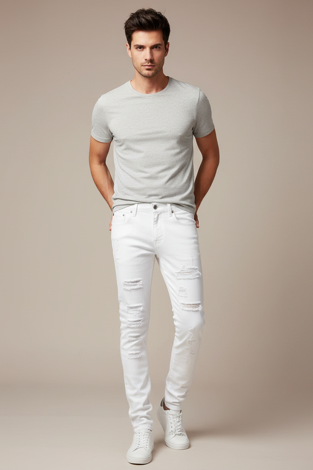 Pantalon Blanc Moulant Sexy - Jean