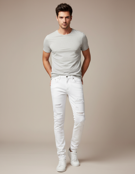 Pantalon Blanc Moulant Sexy - Jean