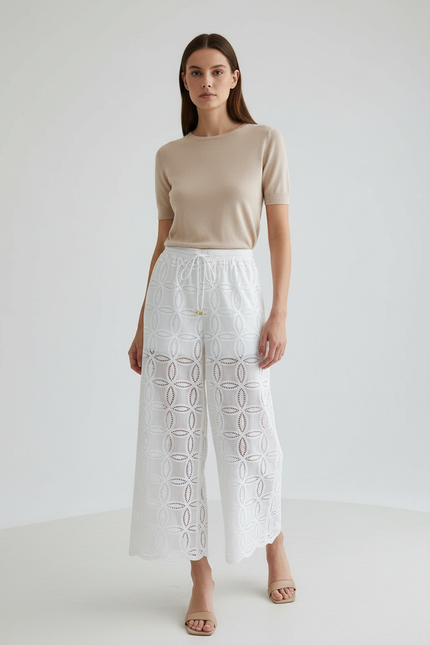 Pantalon Blanc Ajouré - Coton
