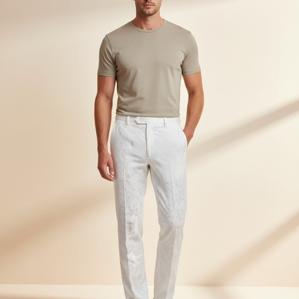 Pantalon Blanc Homme Mariage - Satin