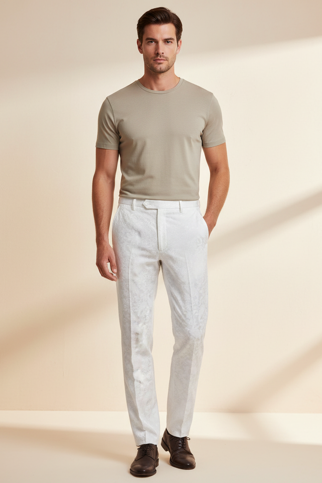 Pantalon Blanc Homme Mariage - Satin