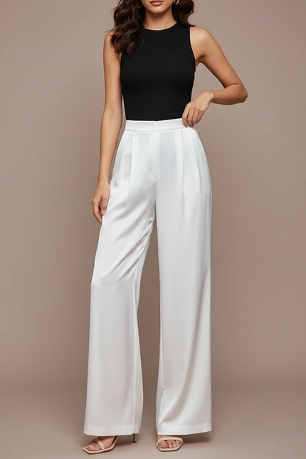 Pantalon Blanc Soirée - Satin