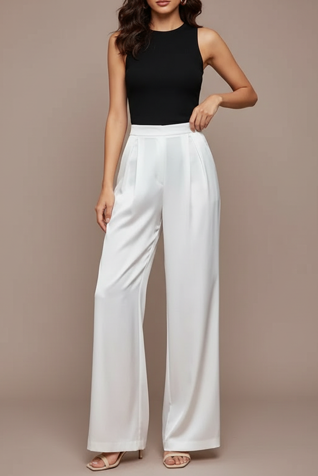 Pantalon Blanc Soirée - Satin