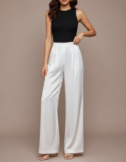 Pantalon Blanc Soirée - Satin