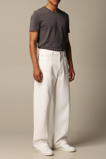 Pantalon Blanc Wide Leg - Jean
