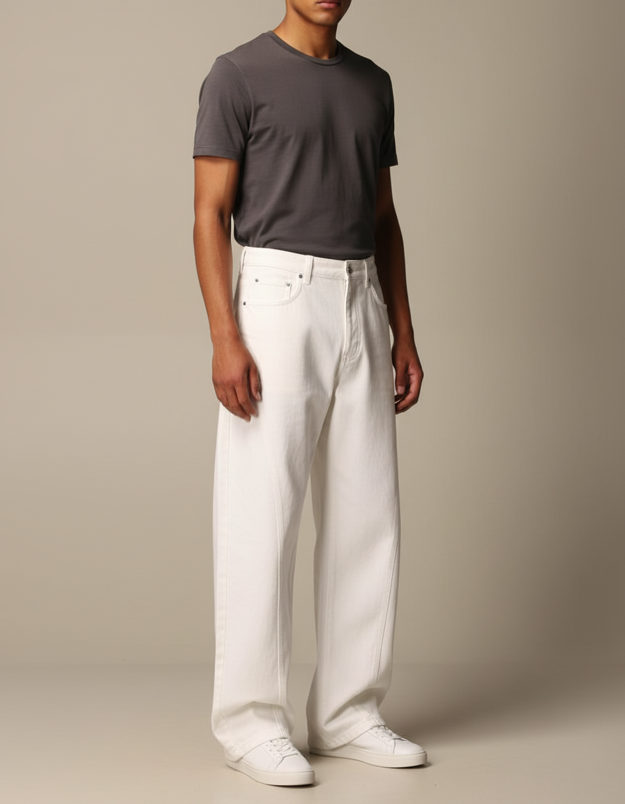 Pantalon Blanc Wide Leg - Jean