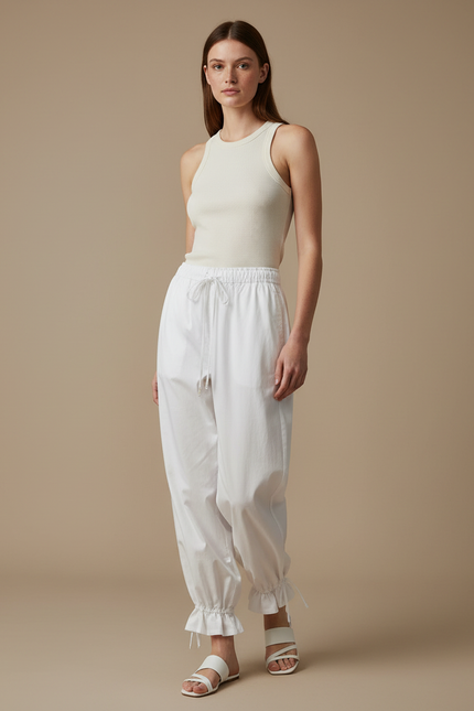 Pantalon Blanc Ete - Coton
