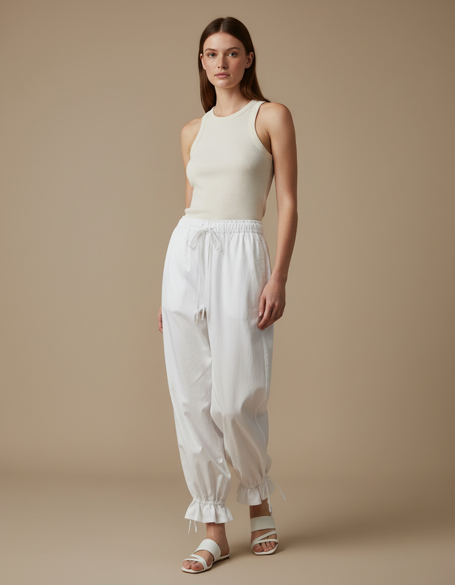 Pantalon Blanc Ete - Coton
