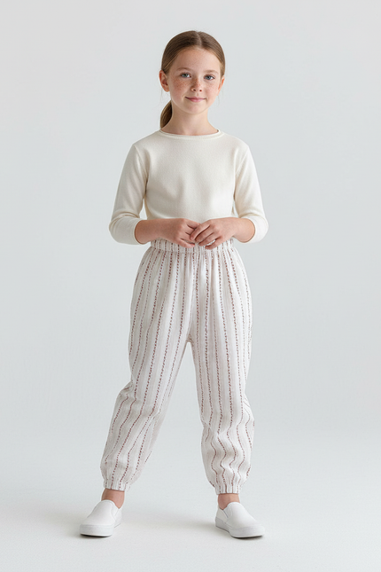Pantalon Blanc Rayure - Lin