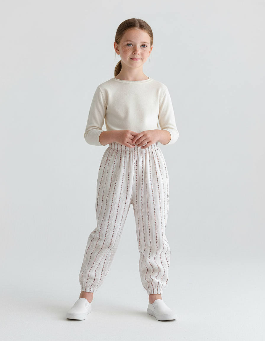 Pantalon Blanc Rayure - Lin