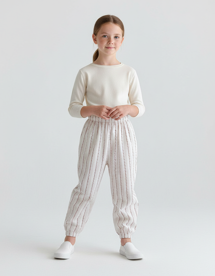 Pantalon Blanc Rayure - Lin