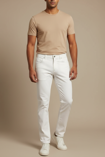 Pantalon Simili Blanc - Jean