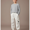 Pantalon Blanc Cargo Ample Coton Enfant Garçon - Toile