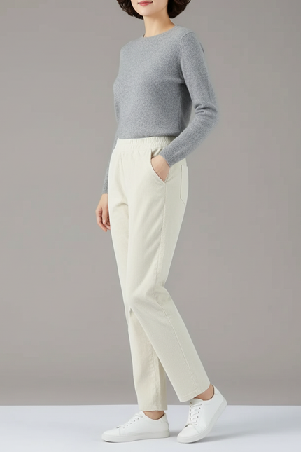 Pantalon Blanc D76b - Cordé