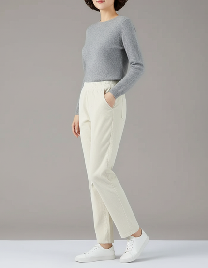Pantalon Blanc D76b - Cordé