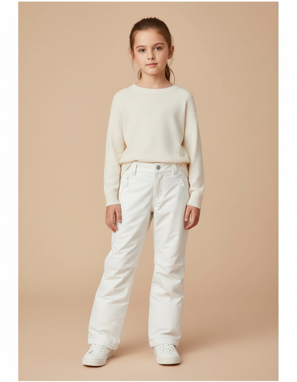 Pantalon Blanc Ski Enfant Imperméable Hiver Neige - Polyester