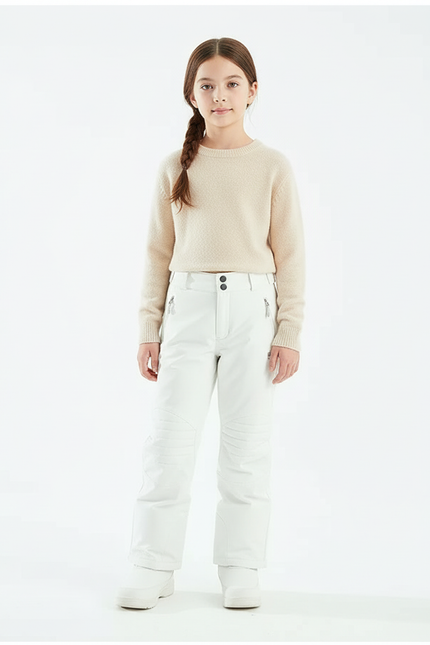 Pantalon Blanc Ski Imperméable Enfant Hiver - Polyester