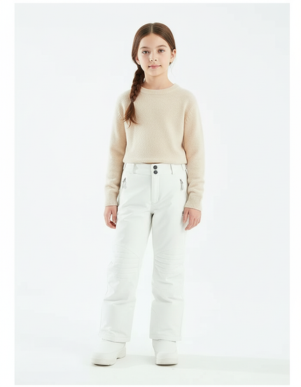 Pantalon Blanc Ski Imperméable Enfant Hiver - Polyester